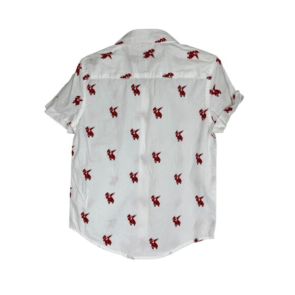 Christmas Shirt Kid 5 White Santa Festive Holiday Preppy Classic Retro Neutral - Picture 8 of 9